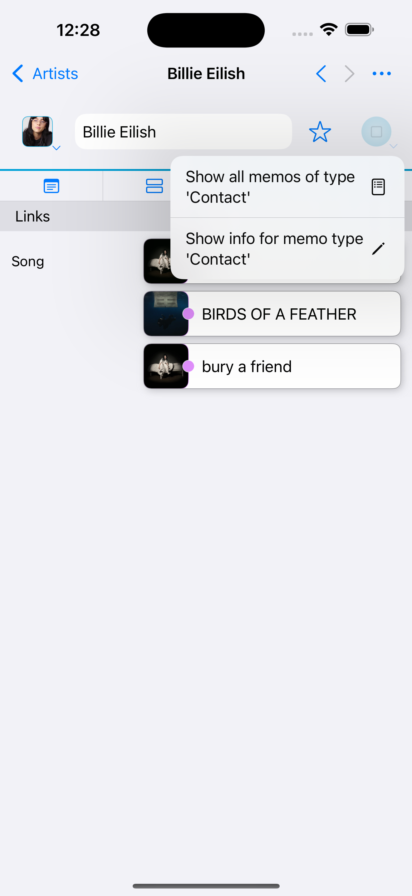 type info fields